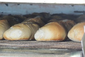 Country French Bread in Oven