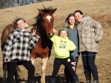 Making friends with our horse Lakota!