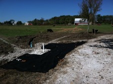 Building a livestock water trough and stabilized alleyway on farm in Mt. Pleasant Township, PA.
